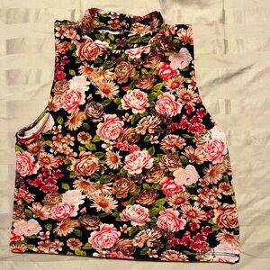 Flower Print Medium Crop Top